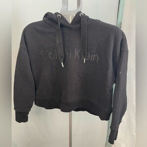 Calvin Klein‎ Black cropped hoodie size large